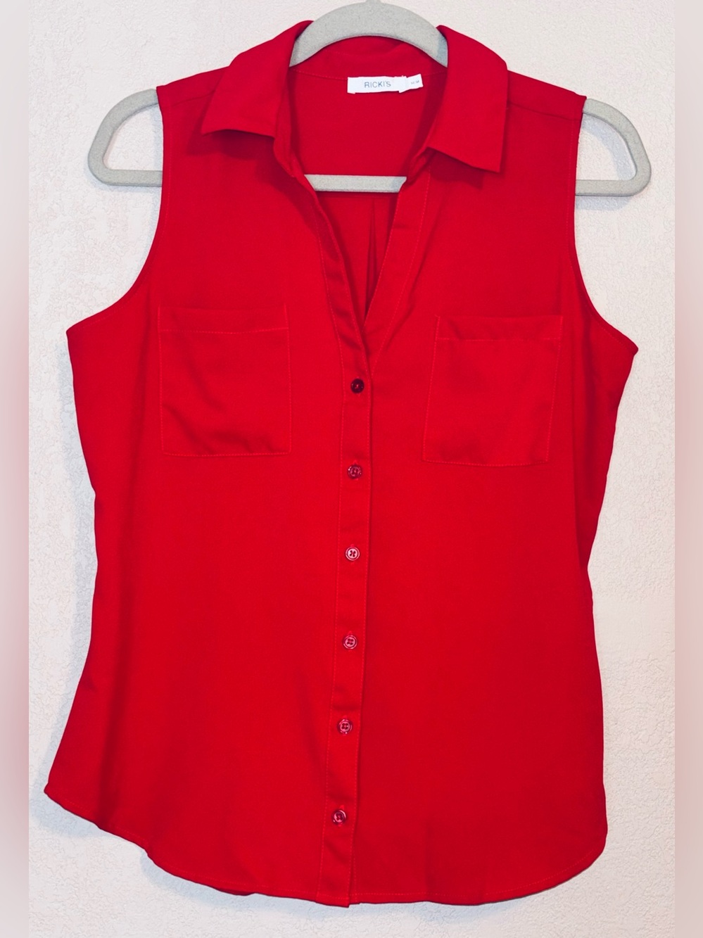 Ricki’s Sleeveless Button Up Red Blouse